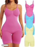 Women's Solid Backless Seamless Shapewear Romper, Casual Comfy Tummy Control Hip Lifting Shaper for Daily Wear, Ladies Shapew...