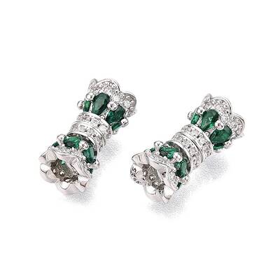 925 Sterling Silver Micro Pave Cubic Zirconia Screw Clasps
