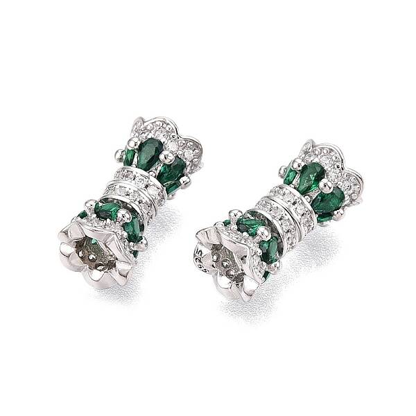 925 Sterling Silver Micro Pave Cubic Zirconia Screw Clasps