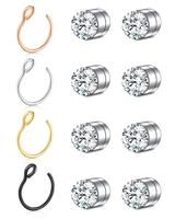 Fake Nose Ring Hoop Fake Nose Piercing Fake Nose Stud Magnetic Nose Rings Clip on Nose Ring Fake Septum Piercing Fake Septum ...