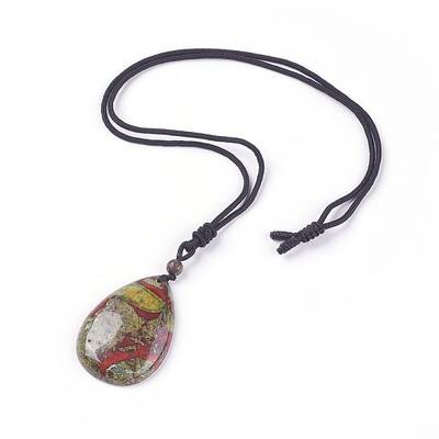 Adjustable Natural Indian Blood Stone Pendant Necklaces