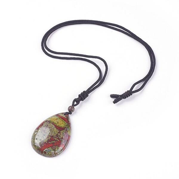 Adjustable Natural Indian Blood Stone Pendant Necklaces