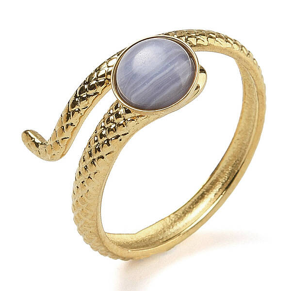 Synthetic Blue Lace Agate Finger Rings
