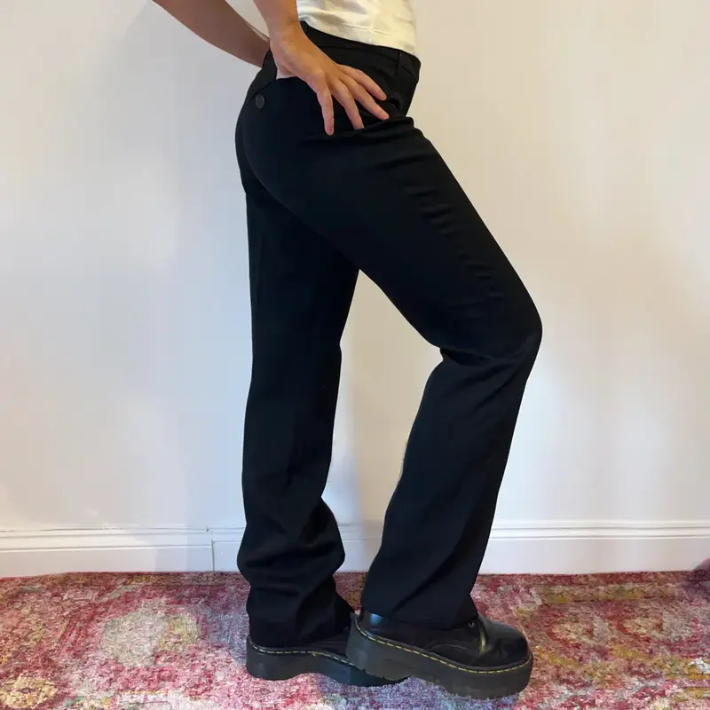 Moschino Trousers - 30W UK 10 Black Virgin Wool