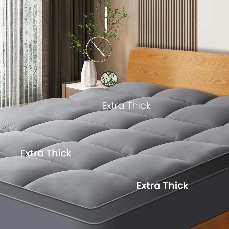 Extra Thick Mattress Topper with 8-21'' Deep Pocket Comfortable Bedding Machine Washable Unique Jacquard Design Soft FallFres...