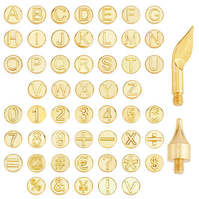 1 Set Letter Number Sign Brass Wood Burning Tip Sets
