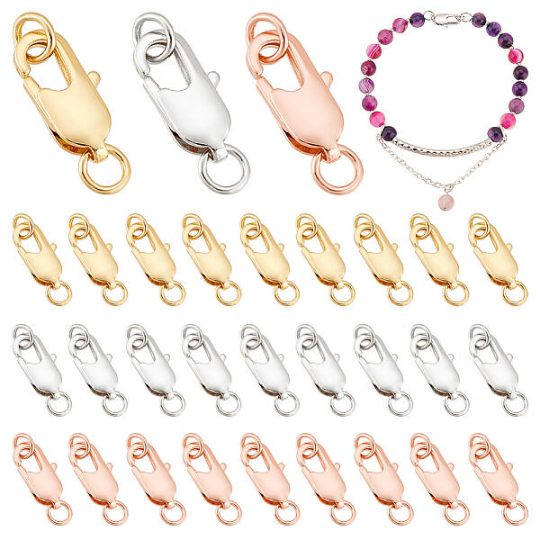 30Pcs 3 Colors Zinc Alloy Lobster Claw Clasps
