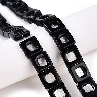 Dyed & Heated Natural Black Agate Beads Strands