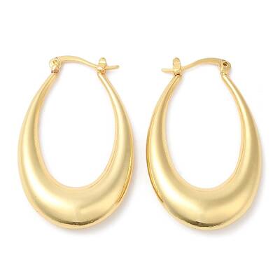 Rack Plating Brass Teardrop Hoop Earrings for Women