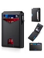Men's Business Matching Rfid Blocking Wallet, Simple Plain Multi Card Slots Wallet, Minimalist Card Holder Wallet for Men
