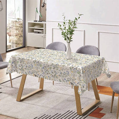 Colorful Floral Greenery Spring Rectangle Tablecloth - Aperturee
