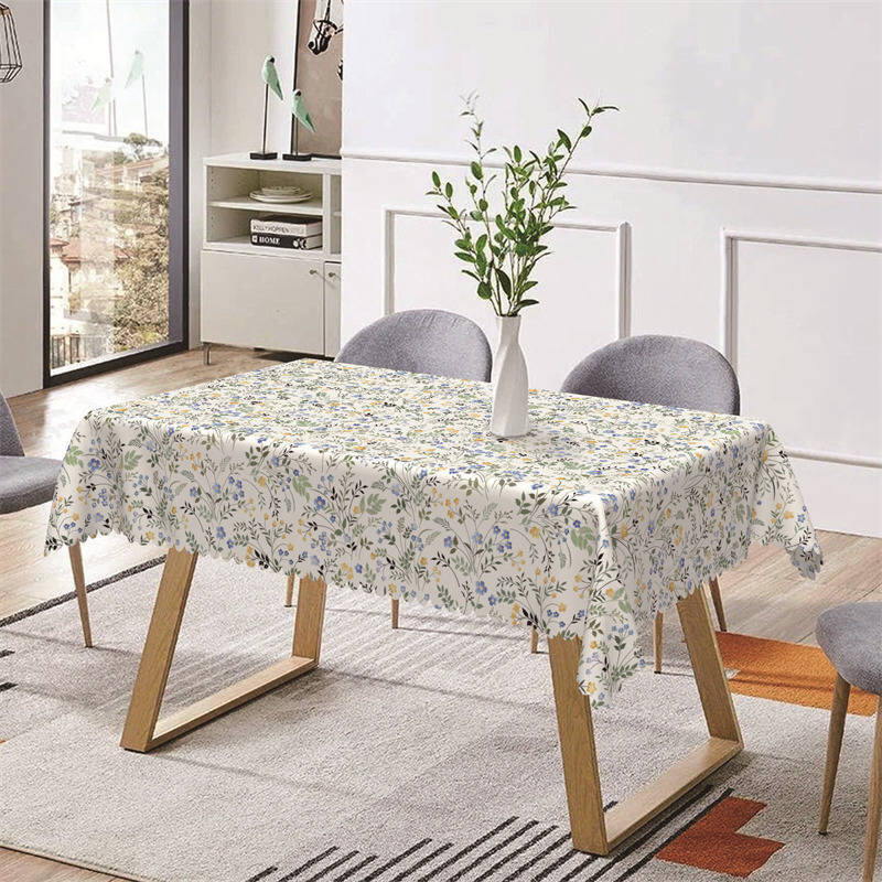 Colorful Floral Greenery Spring Rectangle Tablecloth - Aperturee