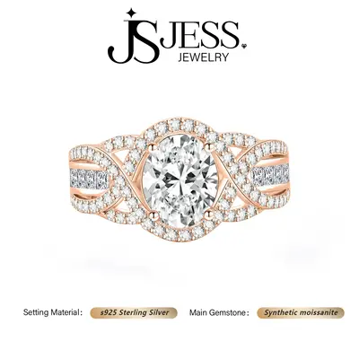 【#174】2ct Oval Cut Synthetic Moissantie Ring, 925 Sterling Silver Jewelry D Color VVS, Alternative Travel Ring for Women