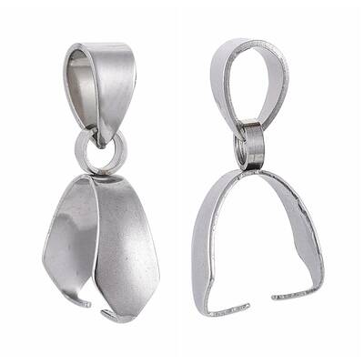 Tarnish Resistant 201 Stainless Steel Pendant Pinch Bails