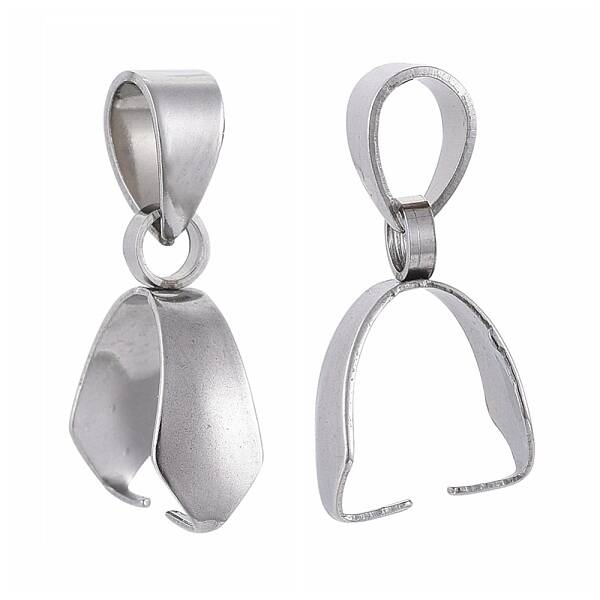 Tarnish Resistant 201 Stainless Steel Pendant Pinch Bails