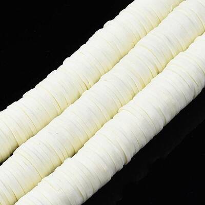 Flat Round Handmade Polymer Clay Beads