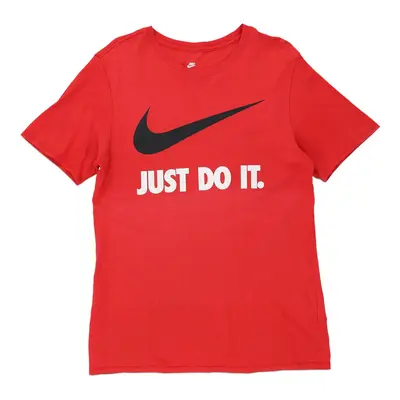 Nike Graphic T-Shirt - Medium Red Cotton