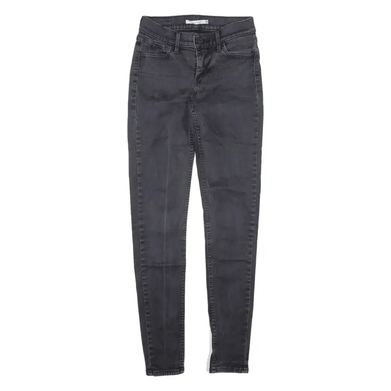 LEVI'S 710 Jeans Black Denim Slim Skinny Womens W26 L30
