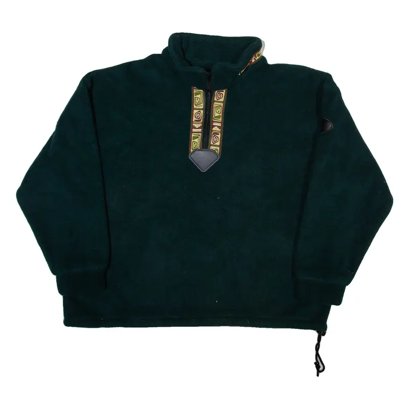 HEWLETT PACKARD Mens Fleece Green 1/4 Zip M