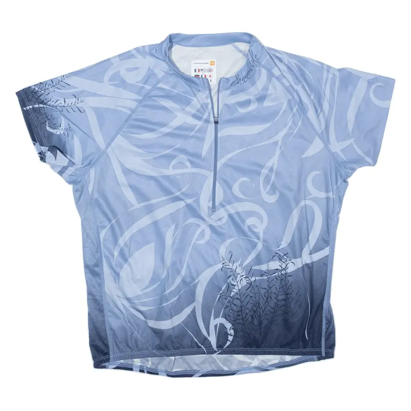 CANNONDALE 1/2 Zip Cycling Shirt Jersey Blue Short Sleeve Womens UK 16