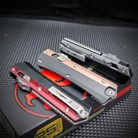 Multi-functional Camping Outdoor Automatic Telescopic Pocket Too D2 Blade G10 Aluminum Handles