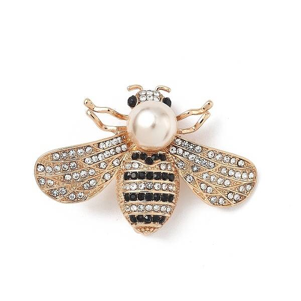 Bees Alloy Rhinestone Brooches for Backpack Clothes