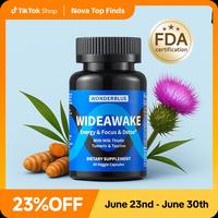 WONDERBLUE Triple Action Milk Thistle Curcumin & Taurine Daily Wellness Detox Support Blend Clean Energy Focus Enhancement Fo...