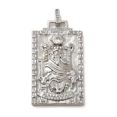 Brass Micro Pave Cubic Zirconia Pendants with Enamel
