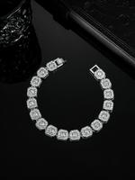 Unisex Punk Style Rhinestones Decorated Bracelet, Casual Trendy Exquisite Bracelet, Fashionable Jewelry For Daily & Party Dec...
