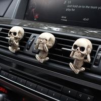 Skull Design Car Air Freshener Clip (no Aromatherapy Oil Tablets), 3 Counts/set Car Dashboard Decoration, Car Interior Decora...