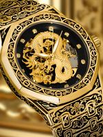Men's Vintage Dragon Design Mechanical Watch, Fashion Luminous Watch for Party, Daily Clothing Decor Accessories, Trendy All-...