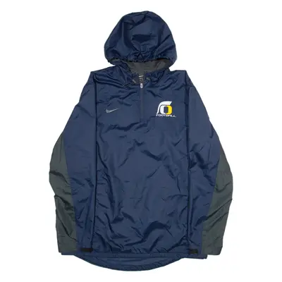 NIKE Football Mens Anorak Jacket Blue Hooded L