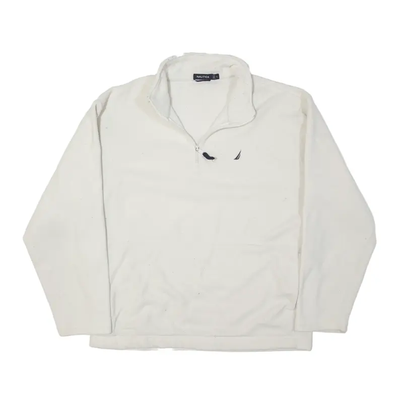 NAUTICA Fleece White 1/4 Zip Mens XL