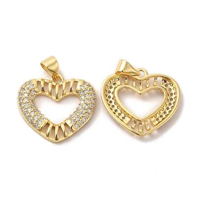 Brass Micro Pave Cubic Zirconia Pendants