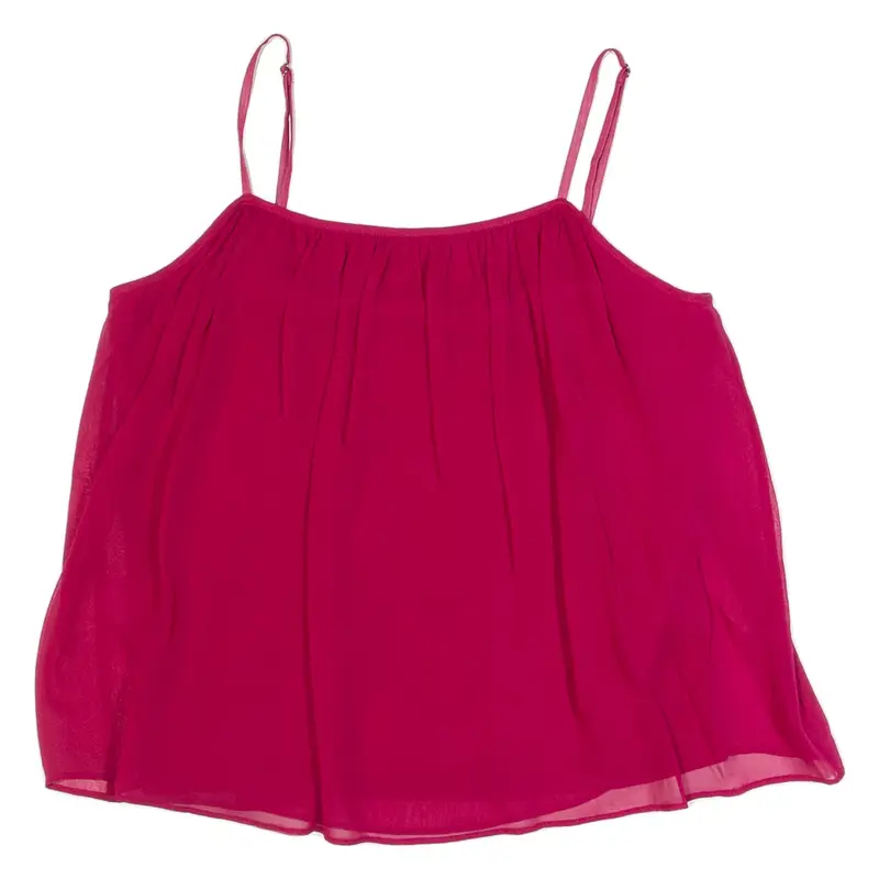 ALICE & OLIVIA Womens Camisole Top Pink V-Neck Sleeveless Silk XS