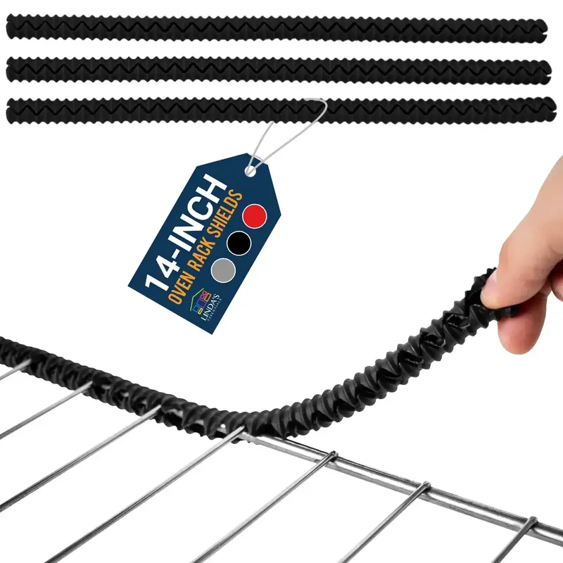 Silicone Oven Rack Shields Cover, Heat Resistant Oven Rack Edge Protector, Kitchen Appliance Parts for Home Baking