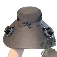 Father's Day Gifts, Solar Fan Hat, Wide Brim Outdoor Fishing Hat with Double Power Fans, 3 Speed Adjustable Fan Hat for Men, ...