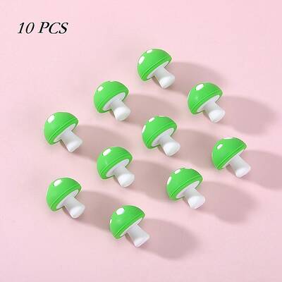 10Pcs Mushroom Silicone Focal Beads