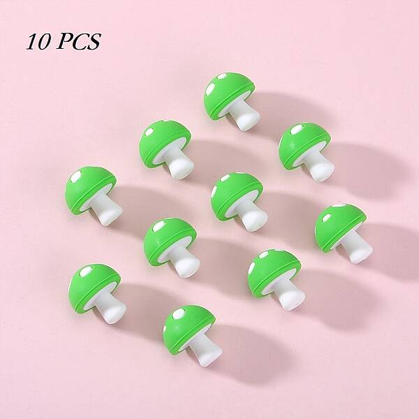 10Pcs Mushroom Silicone Focal Beads