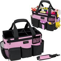 Pink cleaning bag with adjustable shoulder and waist straps large capacity portable cleaning and storage bag Organiser Pad Me...