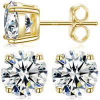 【#RE75】UCCIYO 925 Sterling Silver Synthetic Moissanite Stud Earrings For Women Men Unisex Fashion Simple Style Jewelry Da...