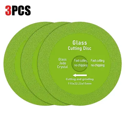 LOZLIN 3PCS 4.5(115MM) 22.23mm Ultra-Thin Diamond Saw Blade - Glass/Jade/Crystal Cutting & Polishing Disc for Ceramic Tile,...