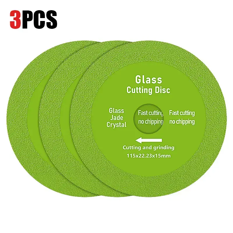 LOZLIN 3PCS 4.5(115MM) 22.23mm Ultra-Thin Diamond Saw Blade - Glass/Jade/Crystal Cutting & Polishing Disc for Ceramic Tile,...