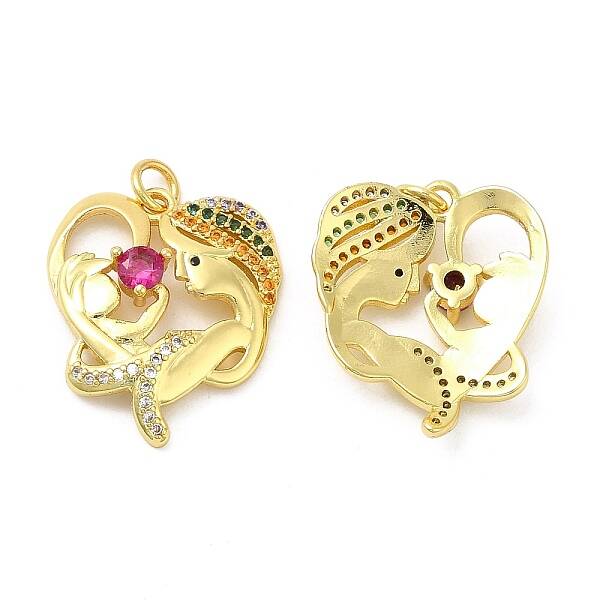 Brass Micro Pave Cubic Zirconia Pendants