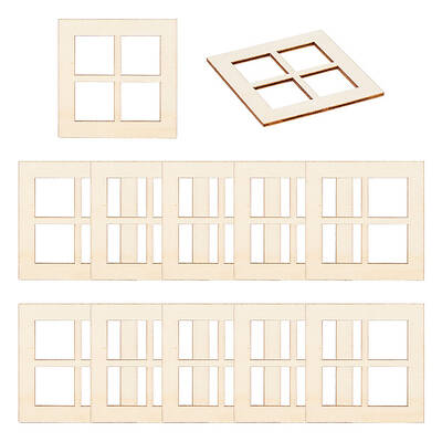 Mini Wood Dollhouse Window Furniture Accessories