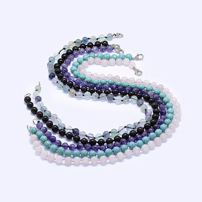 Natural & Synthetic Mixed Stone Beaded Necklaces