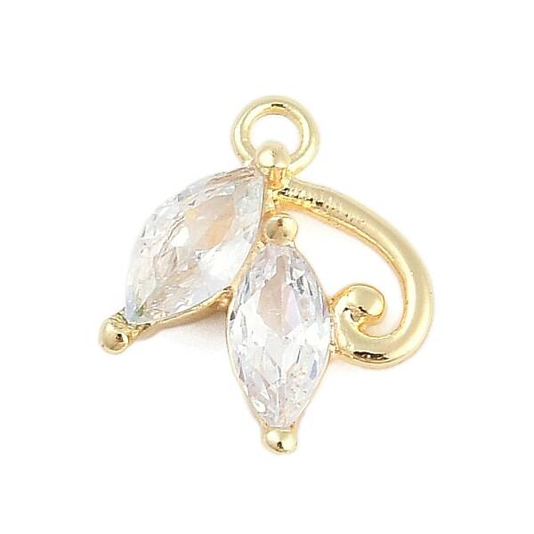 Rack Plating Brass with Cubic Zirconia Pendants