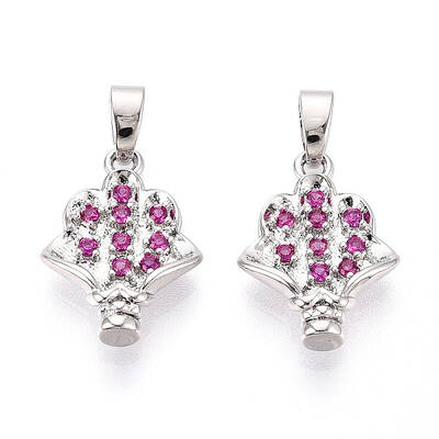 Brass Micro Pave Cubic Zirconia Pendants