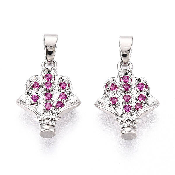 Brass Micro Pave Cubic Zirconia Pendants