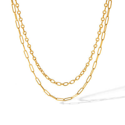 Stainless Steel Double Layer Necklaces for Women